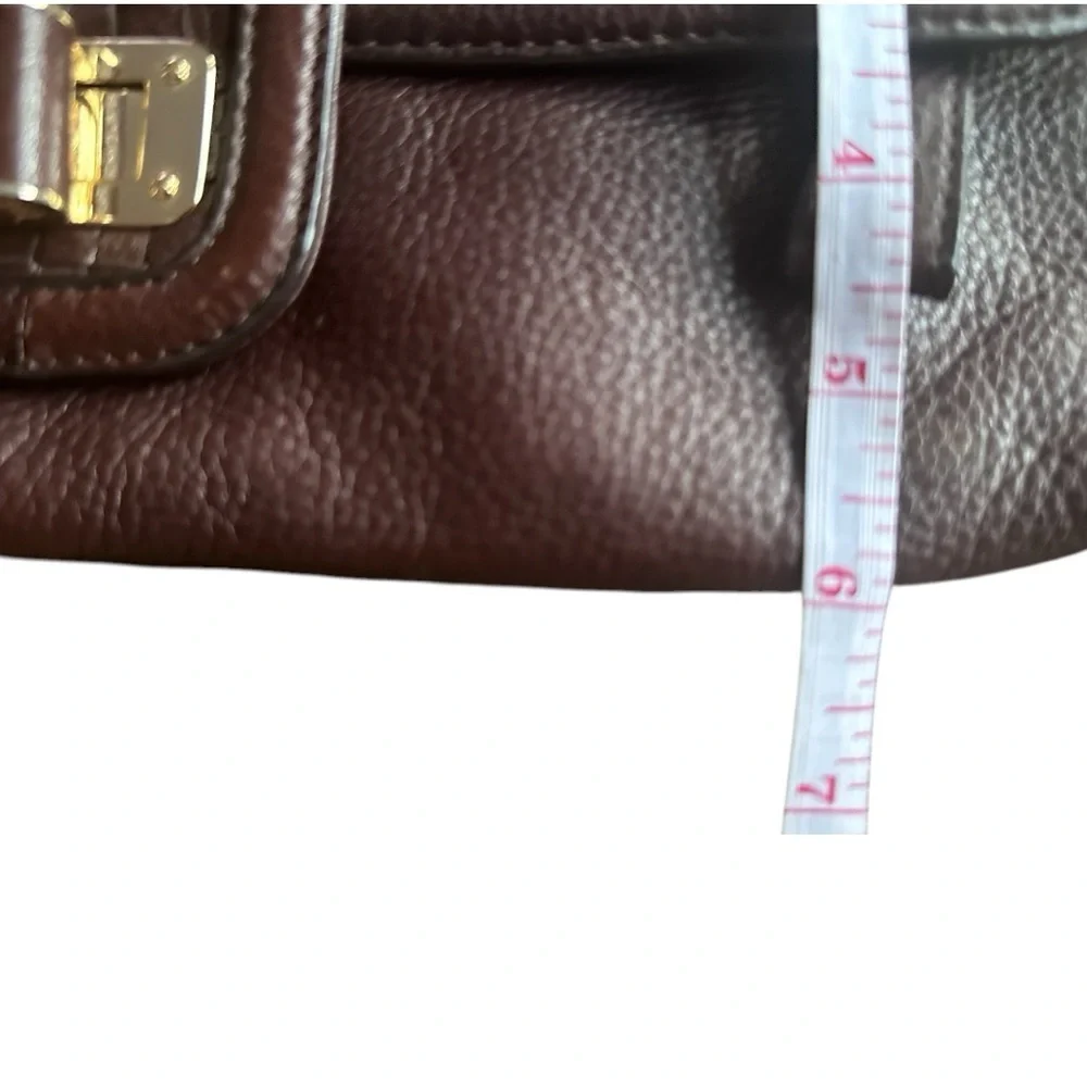 ELLIOTT LUCCA Leather brown Woven Envelope Rectangle Flip Handbag Clutch purse
